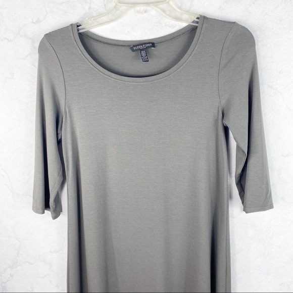 [Eileen Fisher] Gray Jersey Shift Dress - Picture 2 of 3